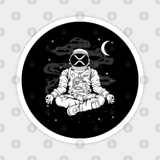 Astronaut Yoga Ripple XRP Coin To The Moon Crypto Token Cryptocurrency Blockchain Wallet Birthday Gift For Men Women Kids Magnet by Thingking About